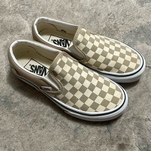 Vans Classic Slip on Checkerboard Neutral Unisex Sneakers